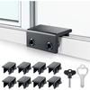 Fechaduras de Janela, Pacote com 4 Fechaduras de Janela de Correr com Chave para Janelas e Portas de Correr Verticais e Horizontais,Fácil de Instalar,Fechadura de Segurança Ajustável para Janela