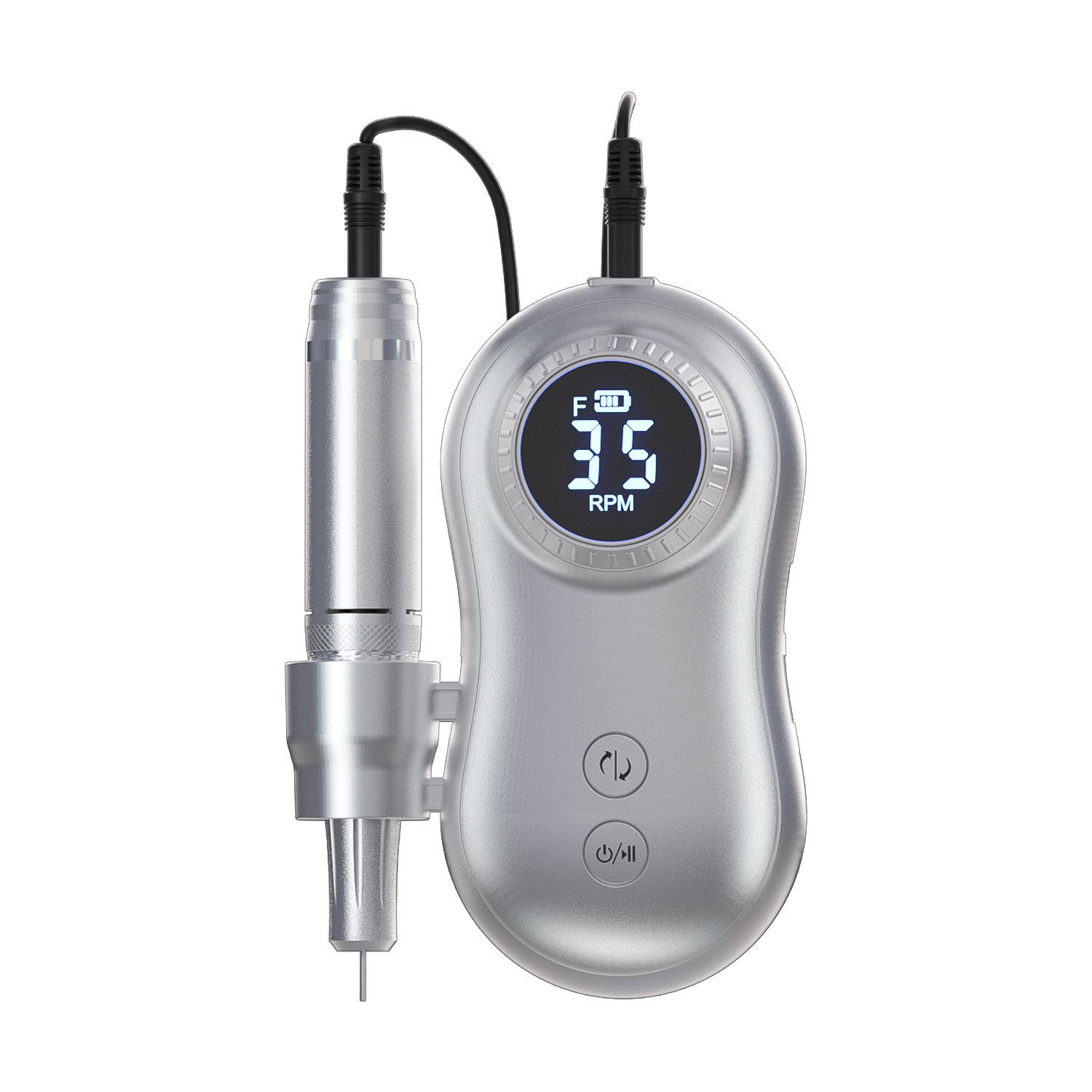 

Полировщик для ногтей, 35000 об/мин, аккумуляторный полировщик для ногтей, портативный электрический полировщик с ЖК-дисплеем