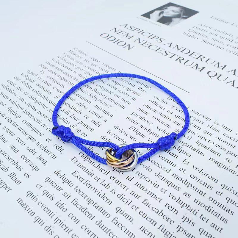 

Три кольца Любовь Дружба Регулируемый плетеный браслет из веревки