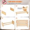 36 Bottle Stackable Modular Wine Rack Bamboo Wood Display Shelf 4-Tier