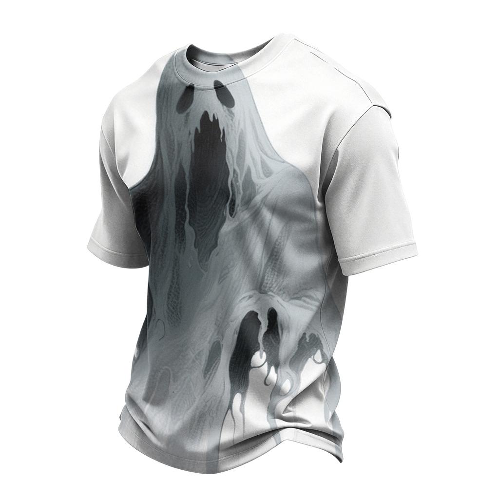 Men Casual Crew Neck Lightweight Breathable Short Sleeve Top with Halloween Themed Printed Graphic for Daily Wear