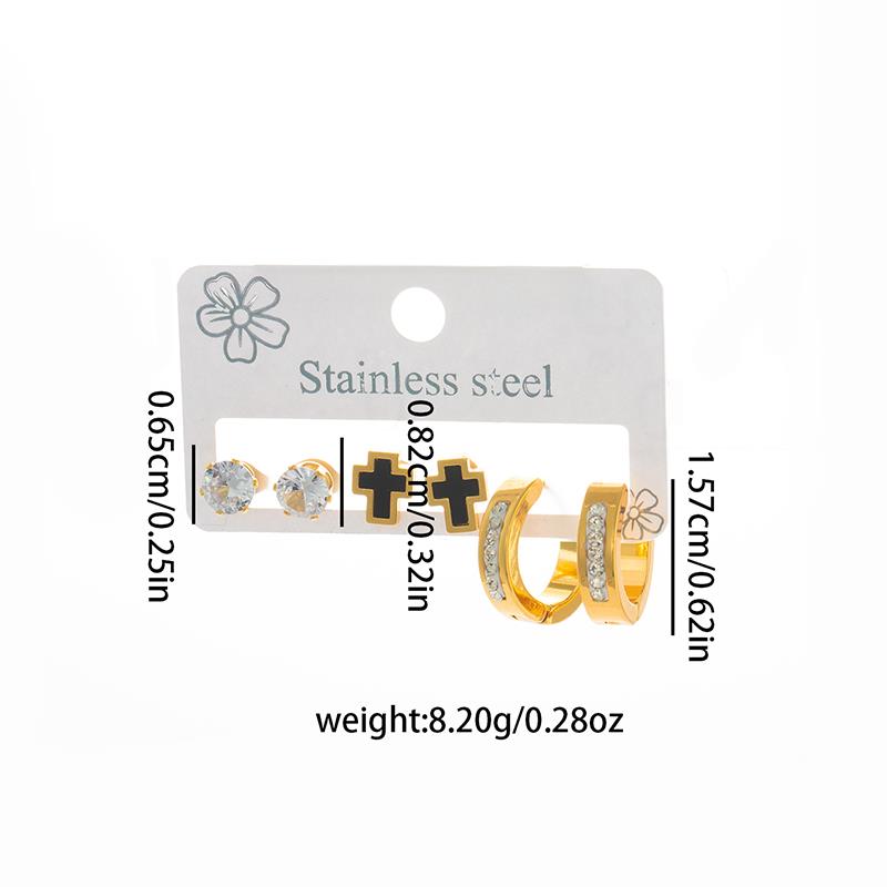 Stainless Steel Butterfly Heart Star Round Earrings For Women Fashion Simple Daily Jewelry Gifts Wholesale