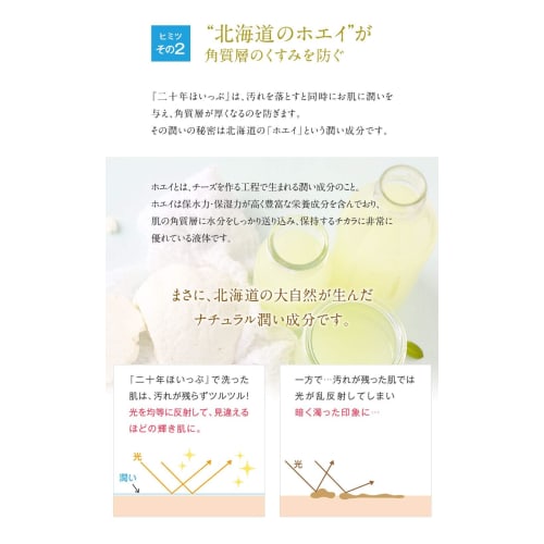 Kita no Comfort Workshop ``20 Year Hoippu'' Hokkaido Whey Handmade 100g Face Cleansing Net Included Facial Cleanser/Facial Cleansing Foam/Pores/Foam