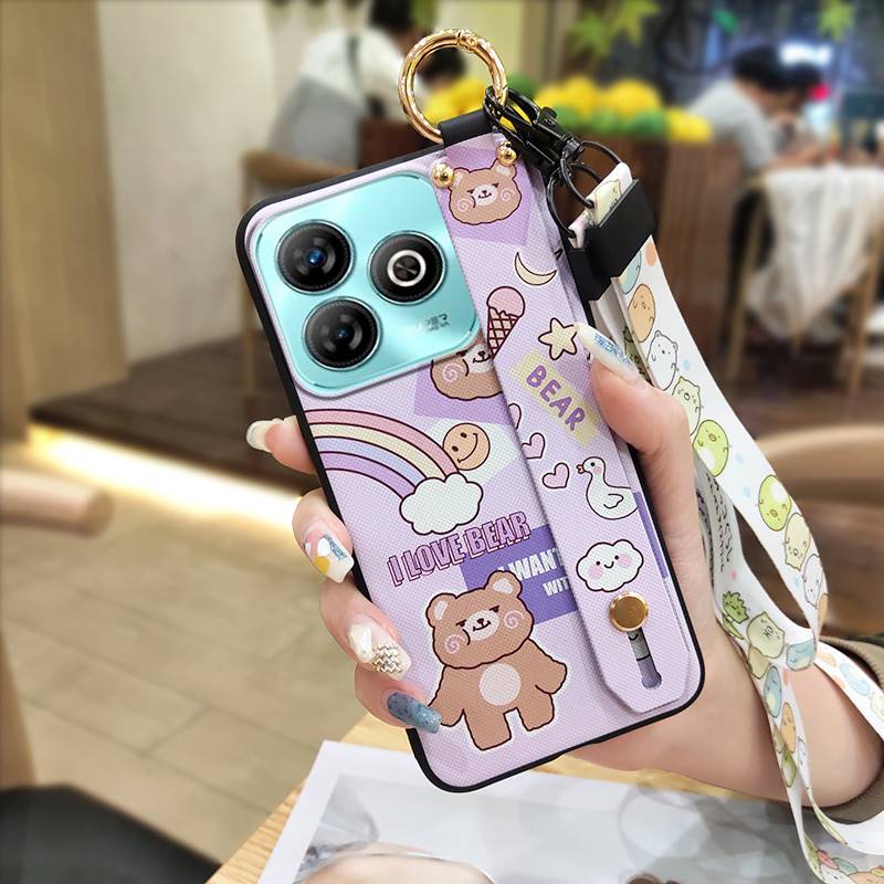 Waterproof Wristband Phone Case For ZTE Blade A75 4G/Z2359 Anti-dust Kickstand Durable Dirt-resistant Phone Holder Cute