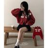The Pink Men Loose Fit Lettering Semi Crop Hoodie Jacket