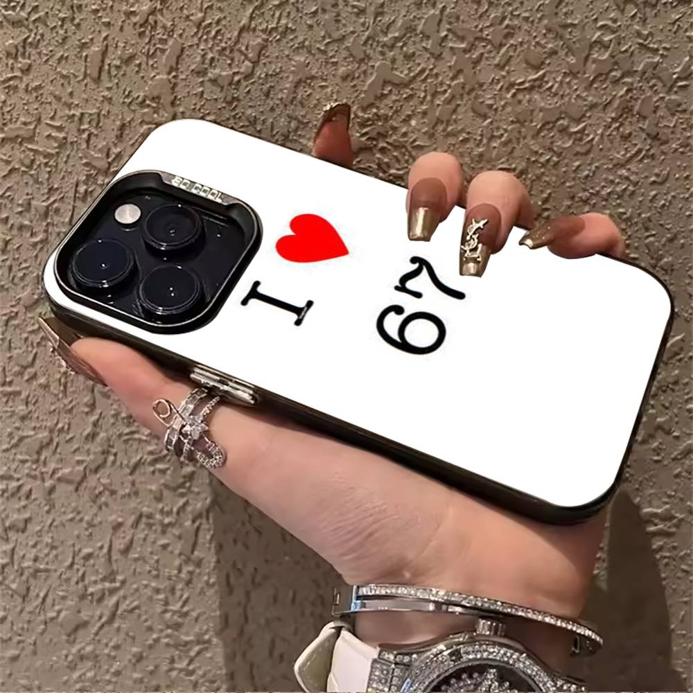 

S-S-six-seven Phone Case For iPhone 17,16,15,14,13,12,11 Plus Pro Max Colored Silver Phone Case iPhone16