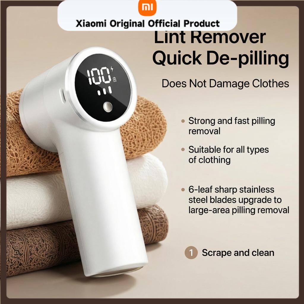 Xiaomi Lint Remover Electric Hair Ball Trimmer Clothes Lint Shaver Machine USB Rechargeable LED Display 3 Gears Adjust Sweater Epilator