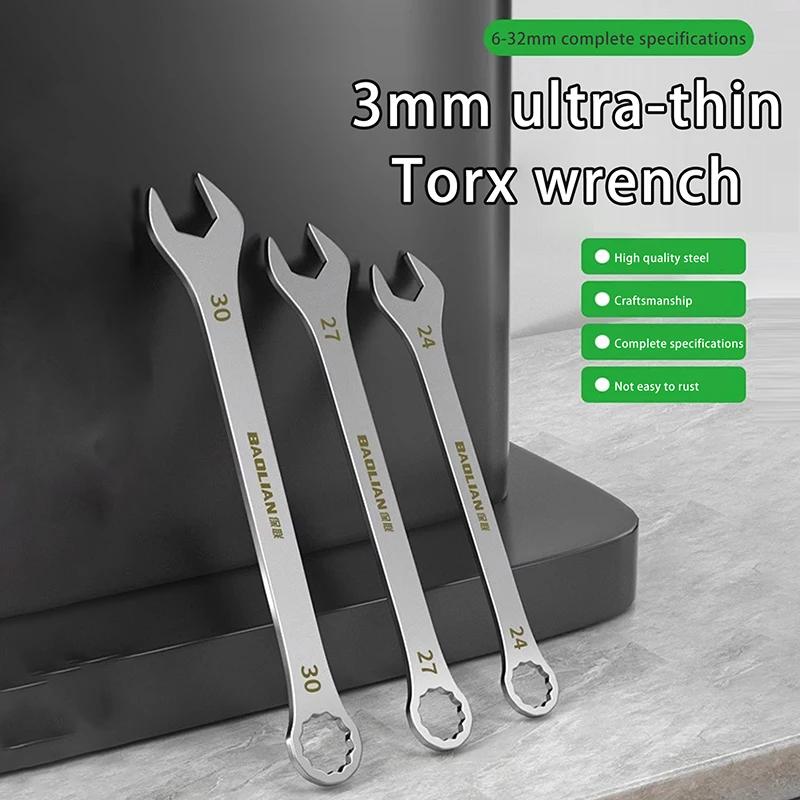 Wholesale 3mm Ultra-thin Wrench Large Dual-purpose Open-end Wrench 4-32mm Cross-border Lightweight Segment