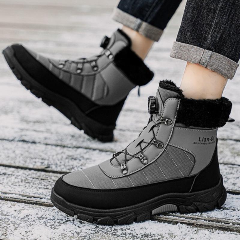 Mode 2025 Winter Neu Herrenstiefel Plüsch Warm Schneestiefel Outdoor Rutschfest Wanderstiefel Mode High-Top Baumwollschuhe Herren Winterstiefel