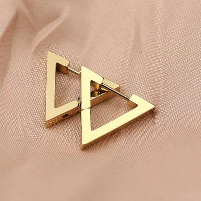 Ohrringe 1 Paar Hoop Neu Für Frauen Mini Silbrig Schmuck Geometrisch Golden Trendy Geschenk Männer Punk Populäre Party Edelstahl Mode Schwarz Einzigartig