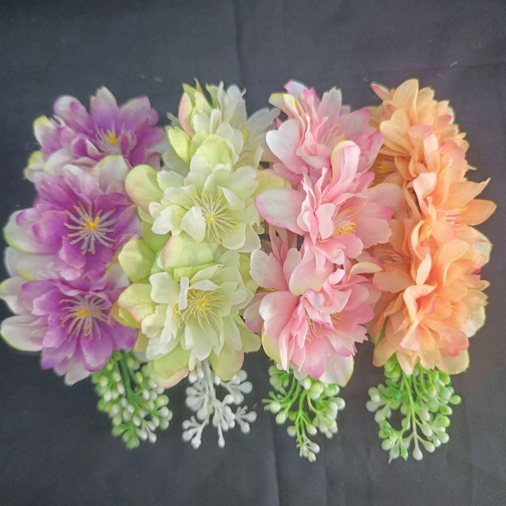 Ethnic Style Flower Hair Comb Sweet Wedding Bride Accessories Water Splashing Festival