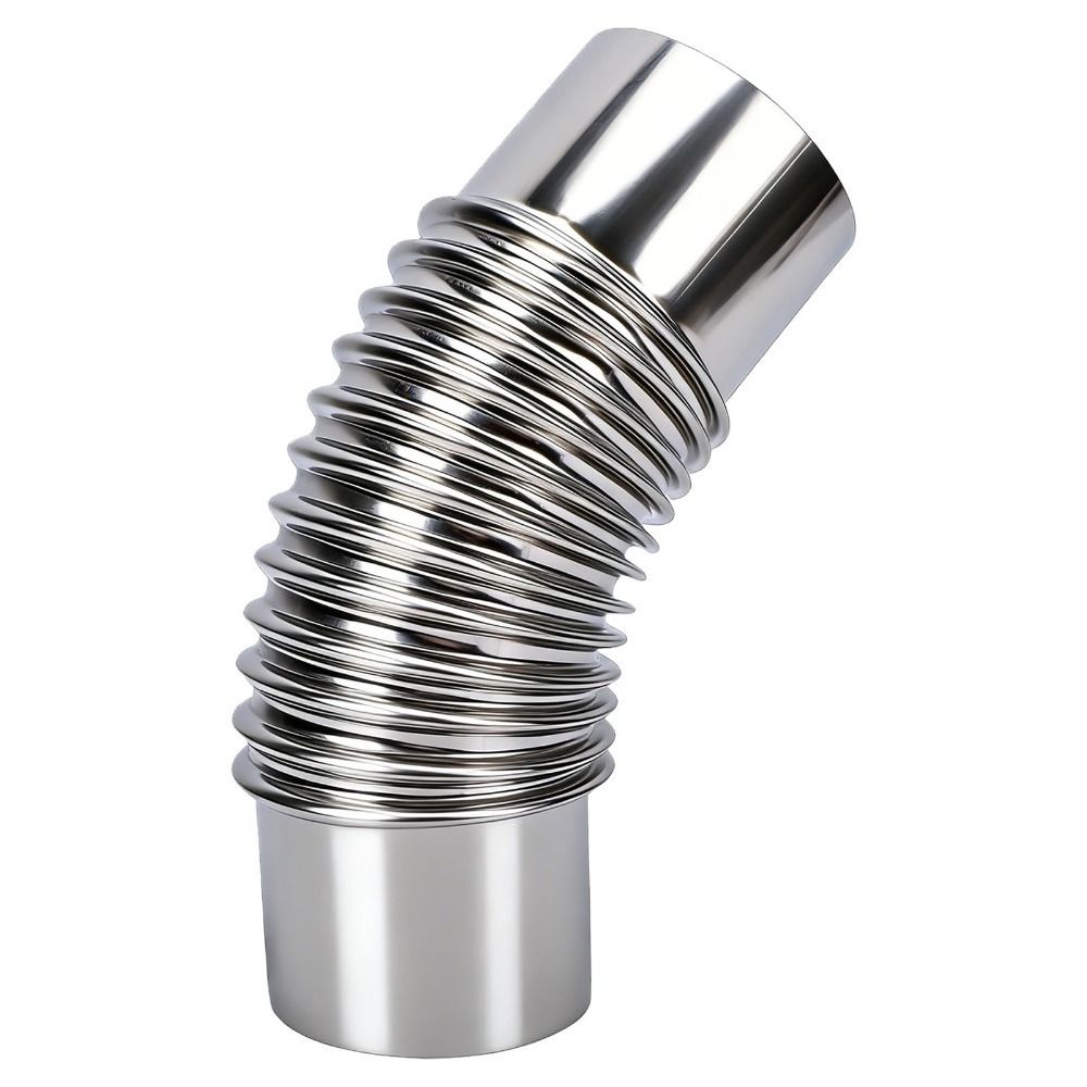 2 Pcs 45 Degree Stove Pipe Elbow Stainless Steel Flue Bend Durable Chimney Flue Connector Hiking