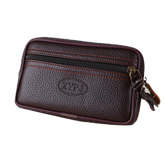 

Мужская винтажная поясная сумка из искусственной кожи, поясная сумка, дорожная и походная сумка-держатель для телефона, кошелек коричневый