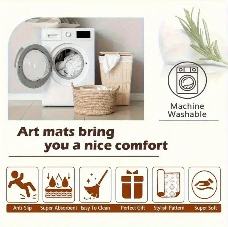 Colorful Symbol Carpet Mat Rug Music Note Pattern Non-Slip Floor Mat for Living Room Bedroom Home Decoration Gradient Design