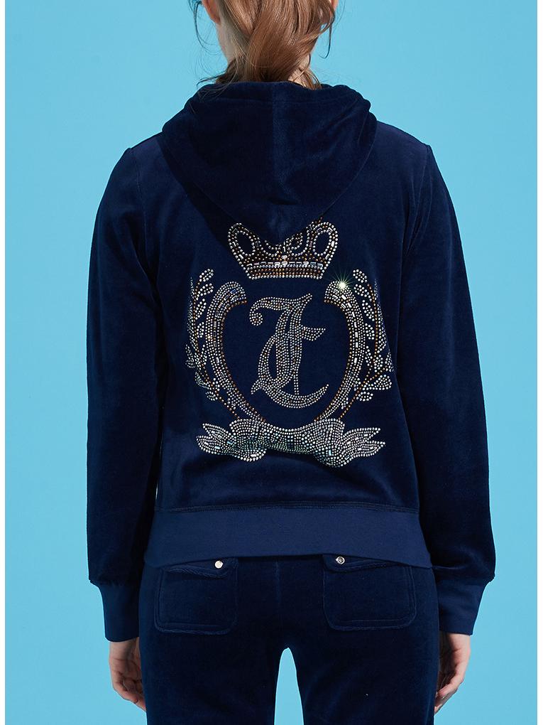 Luxurious Women's Velvet Hooded Two-Piece Sportswear Set - Loose Leg, Hot Drill. Perfect for Spring & Autumn.