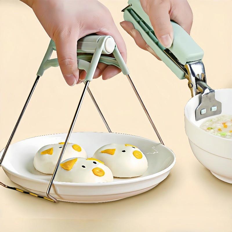 Silicone Non-Slip Anti-Scald Gripper Tongs for Kitchen Tray & Plate Lifting