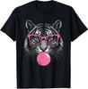 Tiger Face Pink Sunglasses Wild Animal Jungle T-Shirt