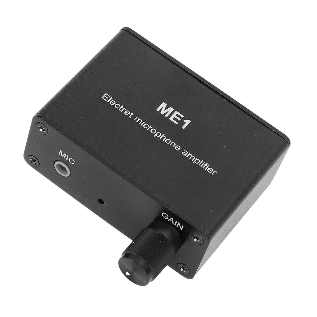 Zerodis Condenser Microphone Amplifier Headphone Preamp Adjustable Gain 0-20dB DC 5-12V Aluminum Alloy 1 Piece