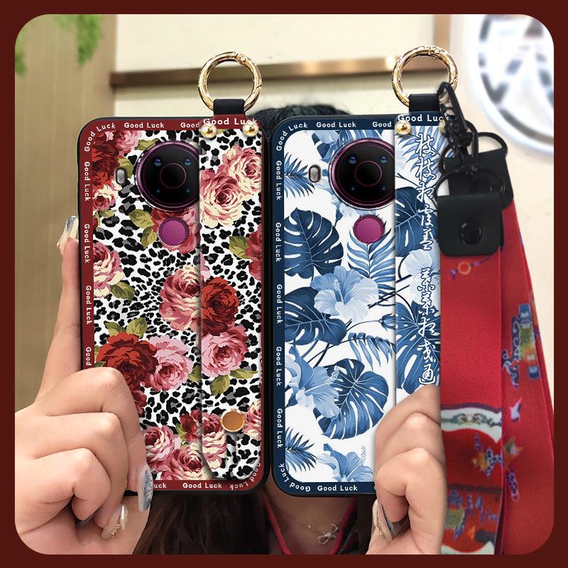 Schmutzabweisende Strapazierfähige Handyhülle Für Nokia 5.4 Für Mama Chinesischer Stil Mode Silikon Staubdicht Umhängeband Ältere Dame
