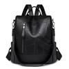 Soft Leather Backpack Women's Retro Large-capacity Schoolbag Lightweight Shoulder Bag Satchel Handbag Travel Daily and Shopping Bag