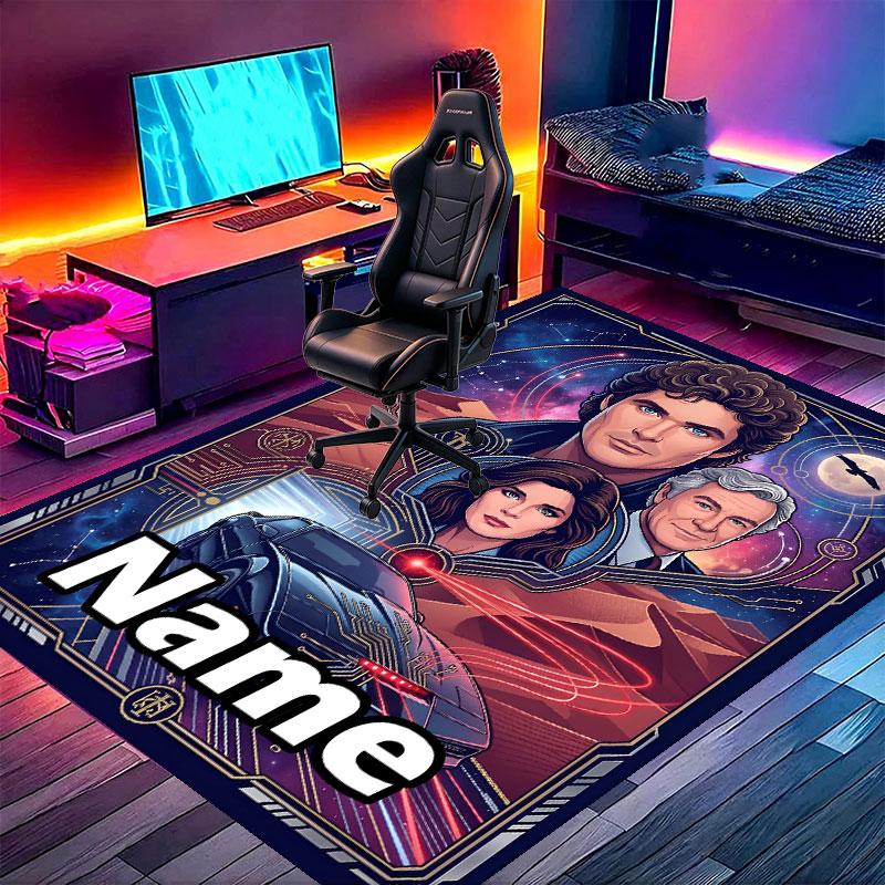Custom Name Personalized Knight Rider Print Carpet, Versatile Home Decor Rug, for Playroom, Apartment, Balcony, Entryway, Hallway Gift
