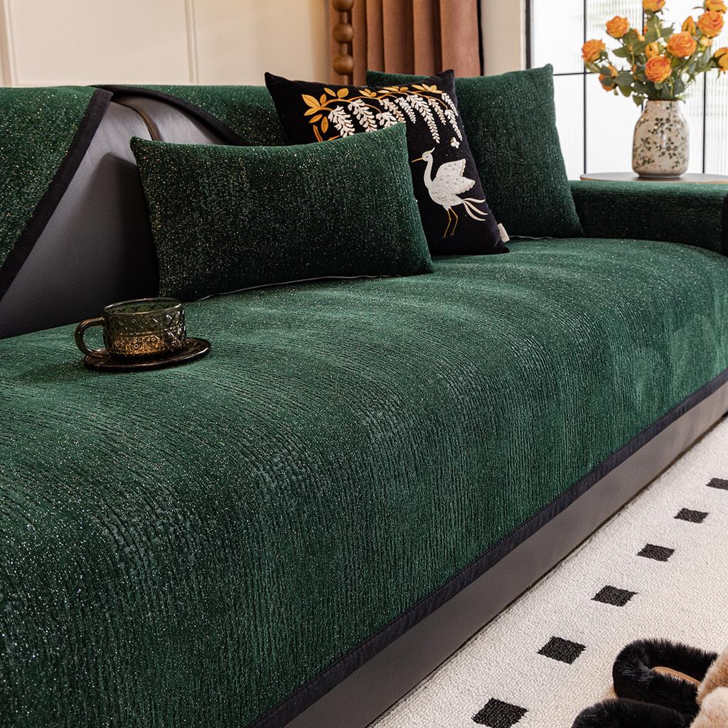 Thickened Four Seasons Light Luxury Sofa Cushion Non-Slip Advanced Sense Straight Row Leather Sofa Cushion Four Seasons Universal Cover