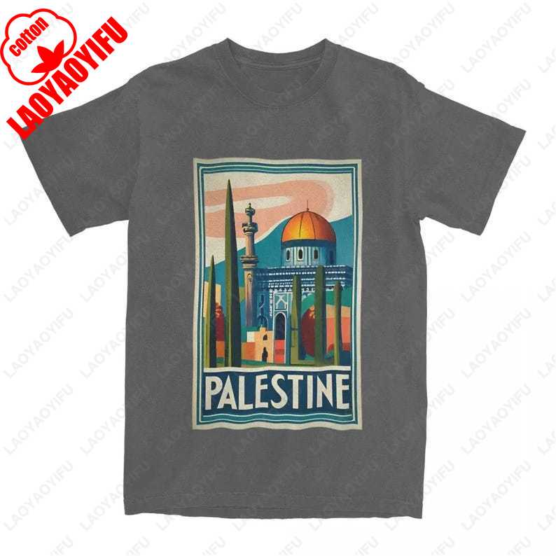 Palästina Rundhals Kleidung Oberteile Unisex T-Shirt für Mama Papa Freunde Bedeutungsvolle Geschenke Sommer Lässig Bequem Weiches Baumwoll-T-Shirt Oberteil