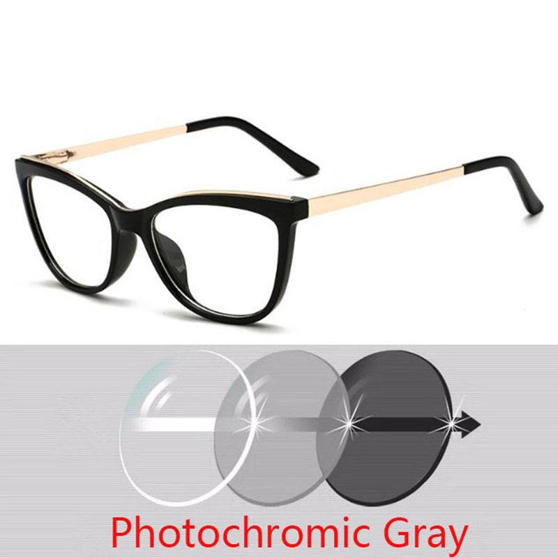 Diopter 0 -0.5 -0.75 -1.0 -1.5 -2.0 -3.0 To -8.0 Myopia Glasses Anti Blue Light Cat Eye Big Frame Prescription Eyewear