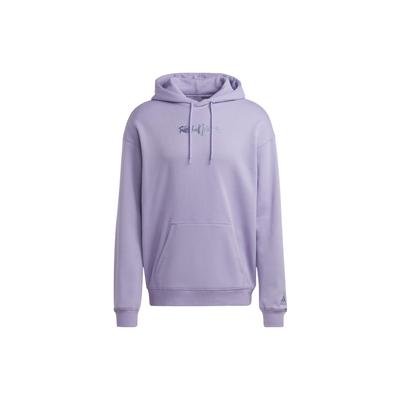 adidas Embroidered Letter Hooded Pullover Sweatshirt Men Tops Purple HT6460