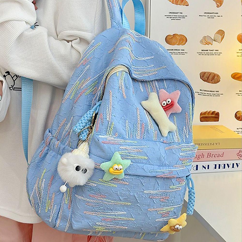 Simple Large Capacity Backpack Nylon Ultra-light Bookbags Shoulder Bag