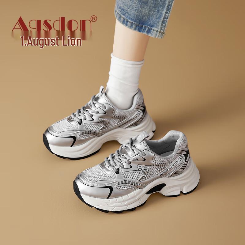 Agsdon Women s Retro Mesh Platform Dad Shoes EU 36