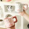 Ceramic Water Cup Household 430ml New Underglaze Colour Solid Office Coffee Mugs Handle Creative Letter Simple Cute Couple Cup