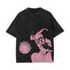 Dragon Ball Kid Buu T Shirt Men Pink Shadow Acid Wash Oversized Anime Evil Cotton Vintage Gym Streetwear Graphic Top Tee