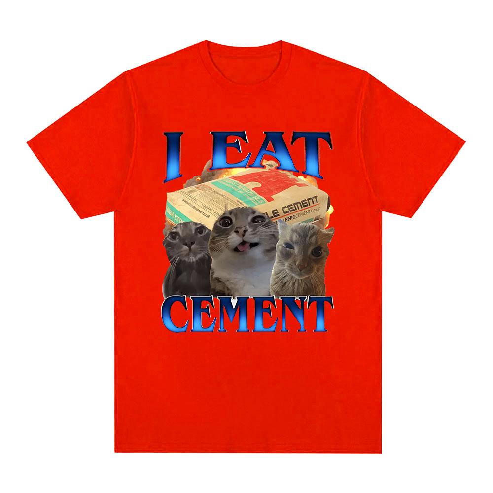

I Eat CeUnisext Cat Funny Meme Graphic Print T Shirts Unisex Women Clothing Oversized Cotton Short Sleeve TShirts Harajuku Streetwear S