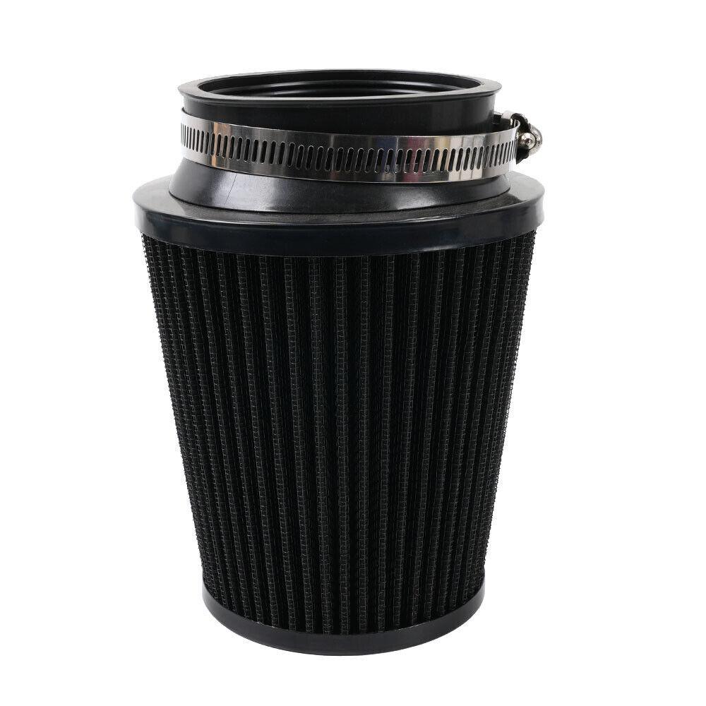 3" 76mm High Flow Inlet Cold Air Intake Cone Replacement Dry Air Filter Black