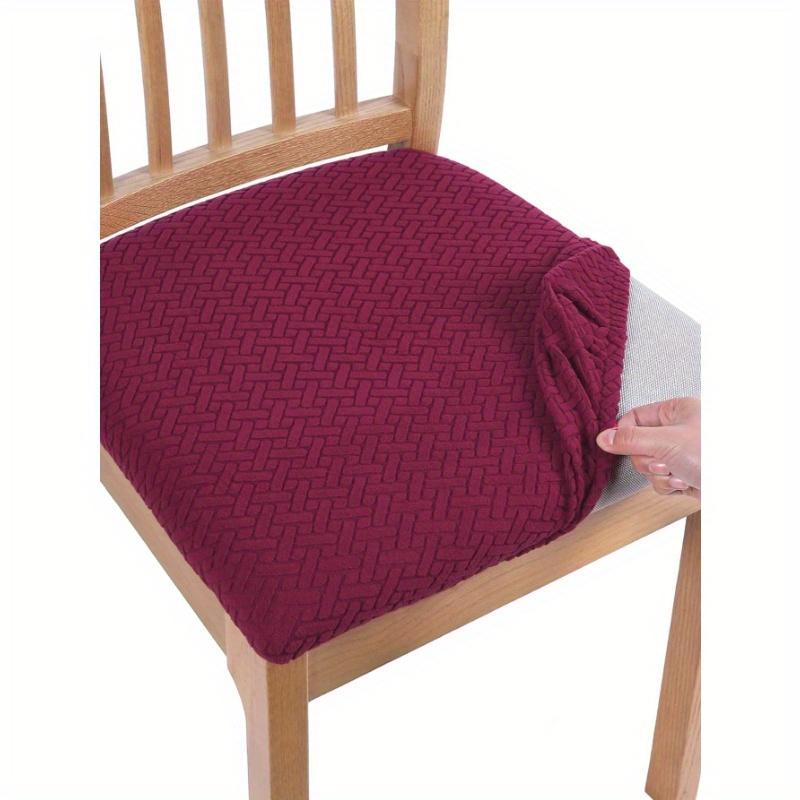 Jacquard Chair Seat Cover Dining Room Chair Slipcover Taupe 1pc