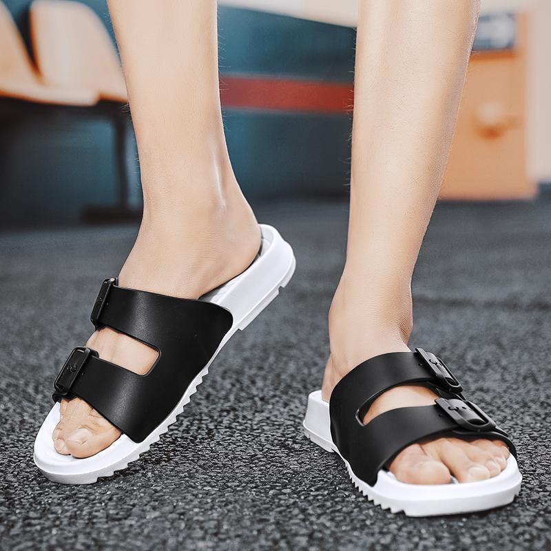 Fashion Women Lightweight Buckle Decor Fastener large size 45 46 Sport Sandals Sporty Black Fabric Sandals Summer Men Shoes