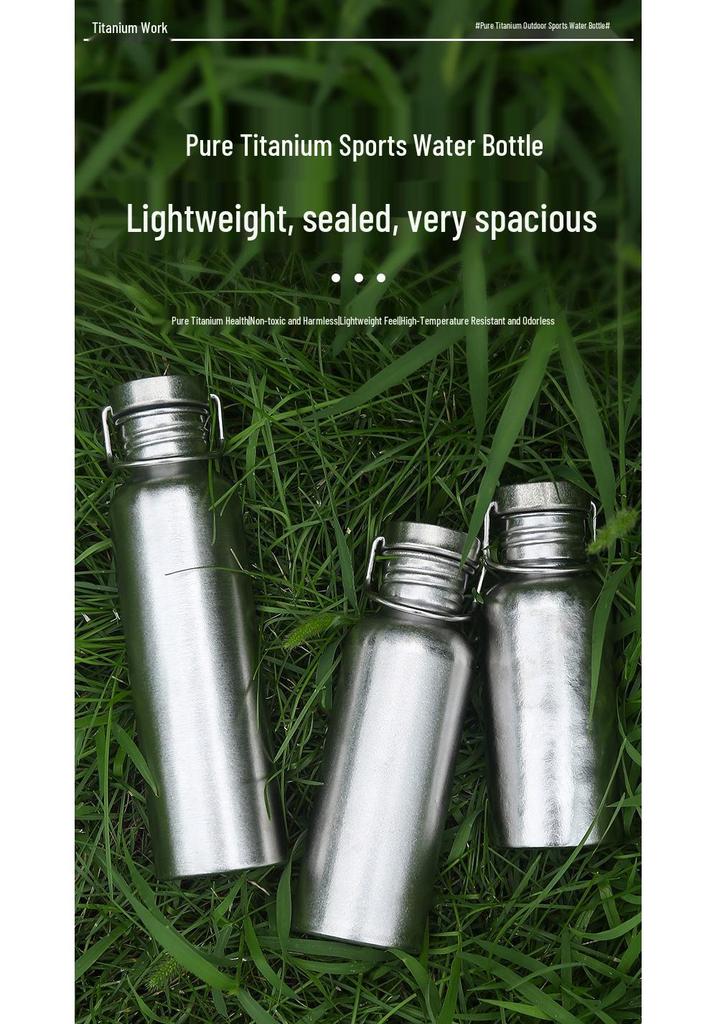 Titanium Sportwaterfles - Draagbaar, Lichtgewicht, Kookbaar voor Fietsen, Reizen, Kamperen