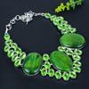 Green Labradorite, Peridot Gemstone 925 Sterling Silver Necklace 18"