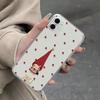Cute Red Hat Cartoon Girl Polka Dot Clear Phone Case, Kawaii Aesthetic Shockproof Protective Cover for iPhone