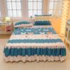 Soft Bed Skirt Printed Bed Cover with Rufffles Simple Style Mattress Protector falda de cama Lace Bed Sheets (No Pillowcase)