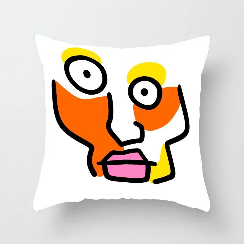 Abstract Emoticon Pattern Pillowcase Car Ornaments Office Living Room Home Pillowcase