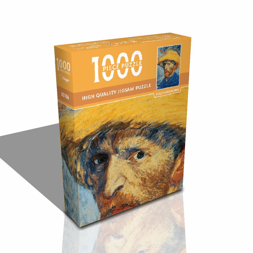 1,000-Piece High-Difficulty Jigsaw Puzzle for Adults - Stress Relief and Boredom Buster Featuring Famous Van Gogh Oil Paintings.