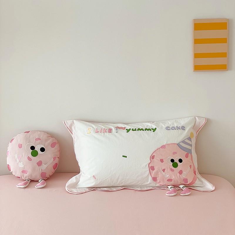 Soft Cotton Washed Pillowcase Kids Toddlers 30x50cm 48x74cm Cartoon Print Hypoallergenic Sleep Accessory
