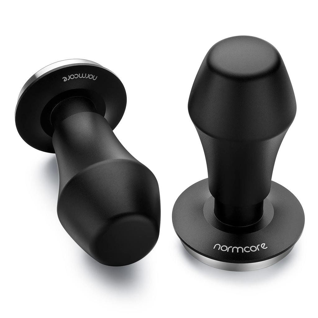 Normcore 58.5mm Espresso Coffee Tamper V4 - Spring-Loaded Tamper with Stainless Steel Ripple Base - 15lb  25lb  30lb Replacement Spring - Anodized