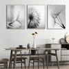 Black and White Dandelion Flower Canvas Poster, Nature Plant Print, Botanical Wall Art Painting, Abstract Picture, Room Decorati