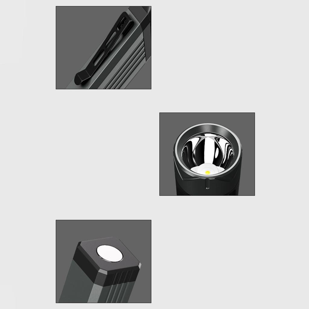 Multifunctional 90 degree corner flashlight work light typeC rechargeable with magnet COB side light flashlight