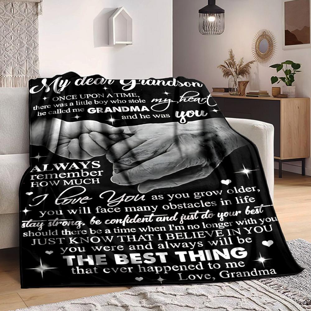 

1pc Grandma Love Blanket - Perfect Gift for Birthdays, Christmas & Halloween- Soft, Warm & Versatile yy250909188 75x90cm