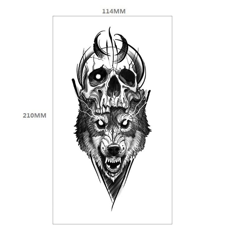 

Наклейка с татуировкой ветра, красочная русалка, девятихвостая лиса, пегас, геометрический рисунок животного, водонепроницаемая наклейка 114*210MM