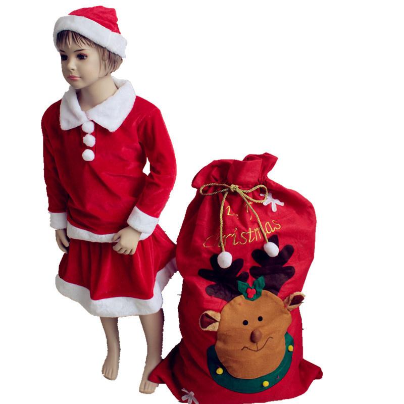 Christmas Red Non-woven Santa Claus Toys Storage Bags Large Christmas Drawstring Gift Bags Christmas Santa Claus Sacks